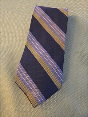 Jos. A. Bank Blue and Gold Striped Silk Necktie